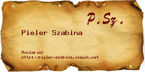 Pieler Szabina névjegykártya
